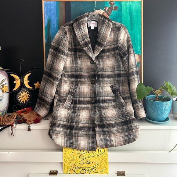 Joe Fresh Classic Plaid Pea Coat XS - Picture 2 of 16